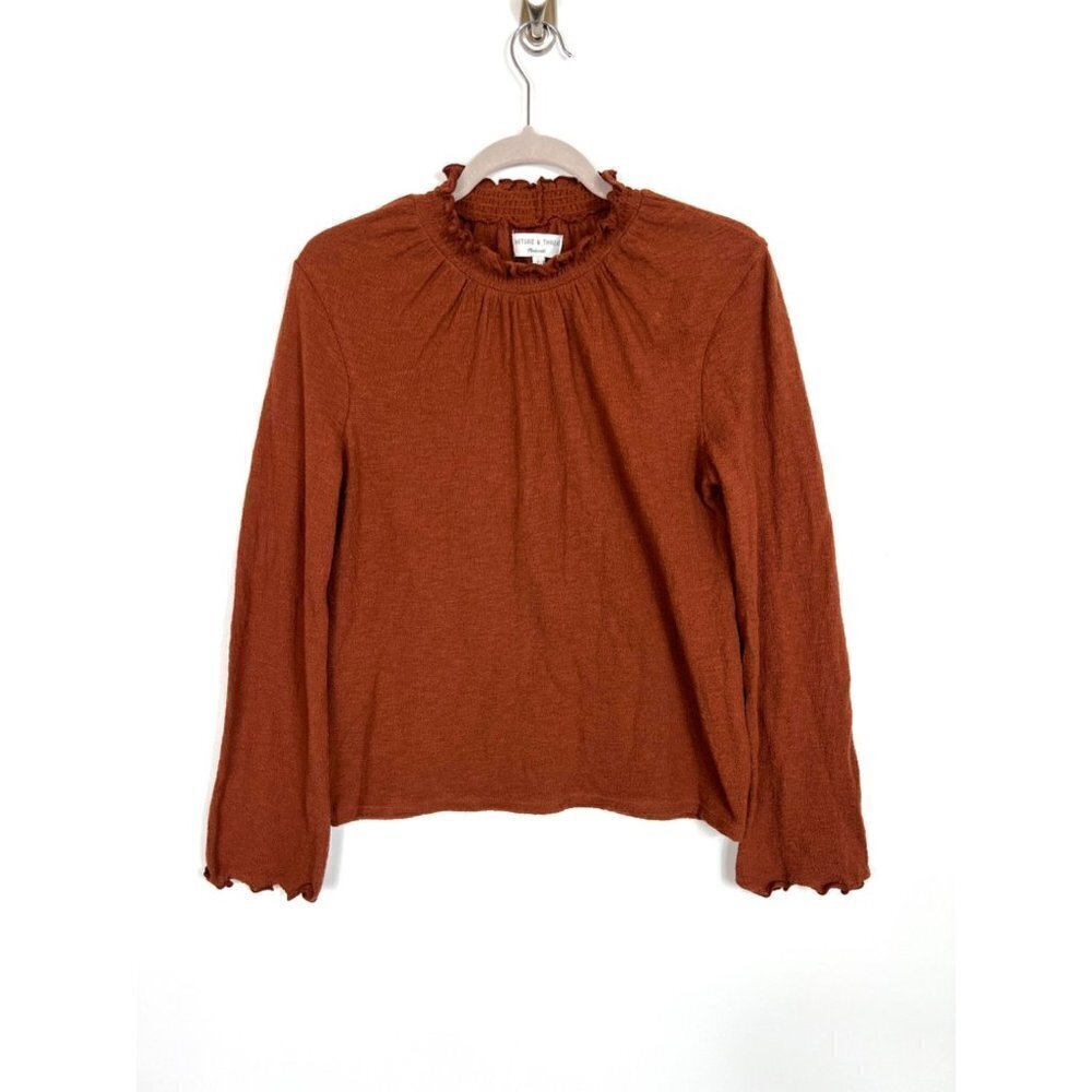 Madewell texture &‎ thread burnt orange top